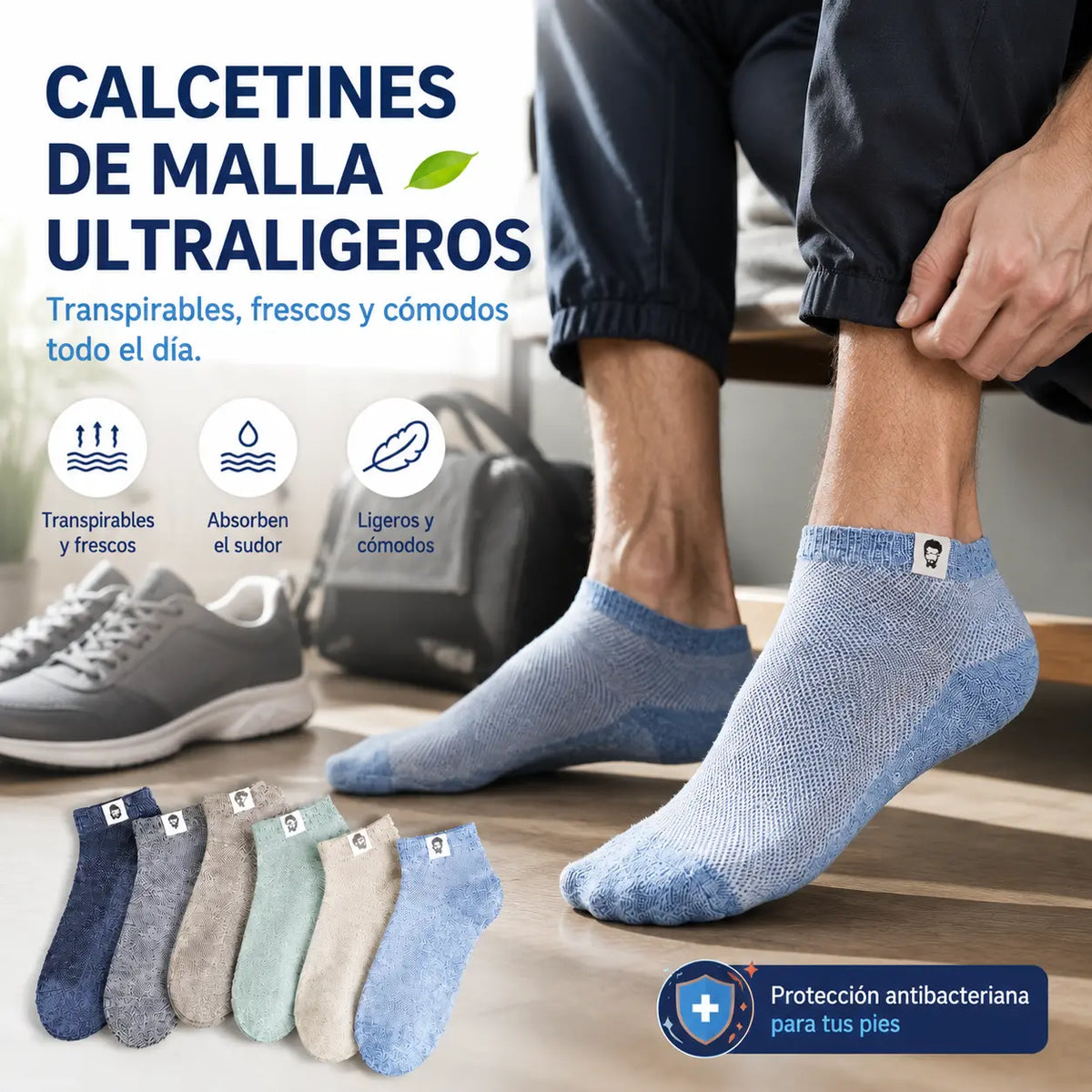 🔥10 pares 29 euros⚡🧦 Calcetines transpirables antibacterianos y antiolor para hombre