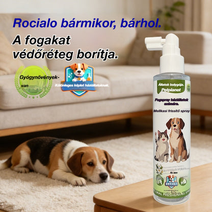 🐶【2 termék 8800 Ft】🐱A háziállatoknak szánt szájhigiéniai spray felfrissíti a leheletet, és eltávolítja a fogak sárgulását és fogkövet.