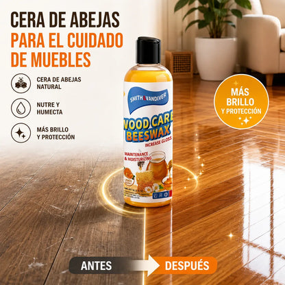 🌿✨ Bálsamo natural de cera de abeja para el cuidado de la madera: limpia, pule y protege los muebles de madera
