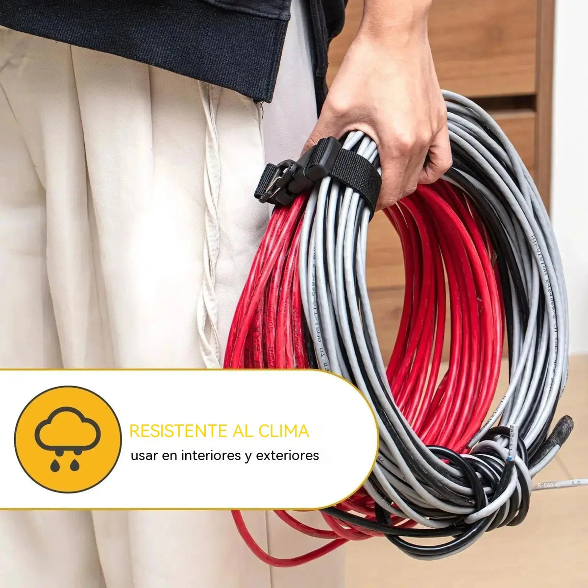 🔥【Compra 5 y llévate 5 gratis】🔥【10 artículos】Correas ajustables para organizar cables de extensión
