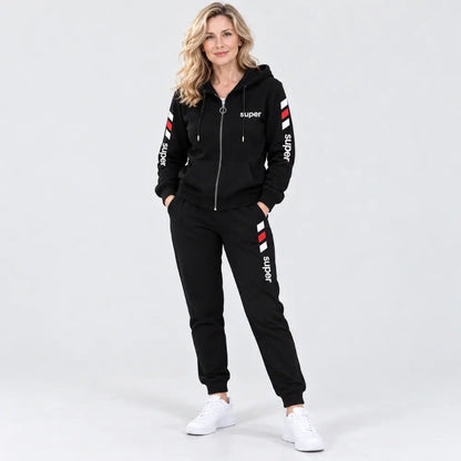 ✨【M-4XL】Női 2 részes sport szett 2026 – Kapucnis cipzáras felső + nadrág, őszi/téli, laza fazon, sportos🥰