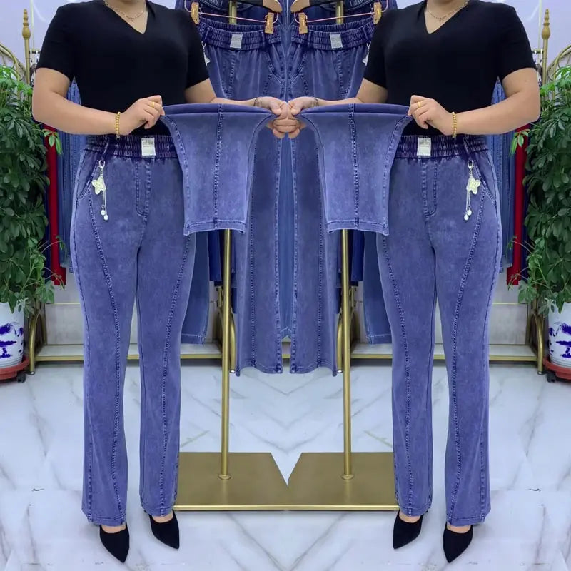 🔥【M-4XL】👖👖2026 Őszi Új Érkezés Magas Derekú Stretch Női Farmernadrág