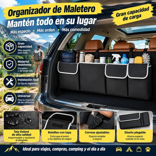 ⏳Oferta por tiempo limitado⏰Bolsa organizadora colgante para maletero de coche – Gran capacidad, ahorra espacio y tejido Oxford duradero🚗