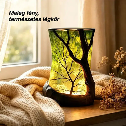 🍃✨ Varázslatos erdei lámpa levél mintával | Világítsd meg otthonod természetes bájjal