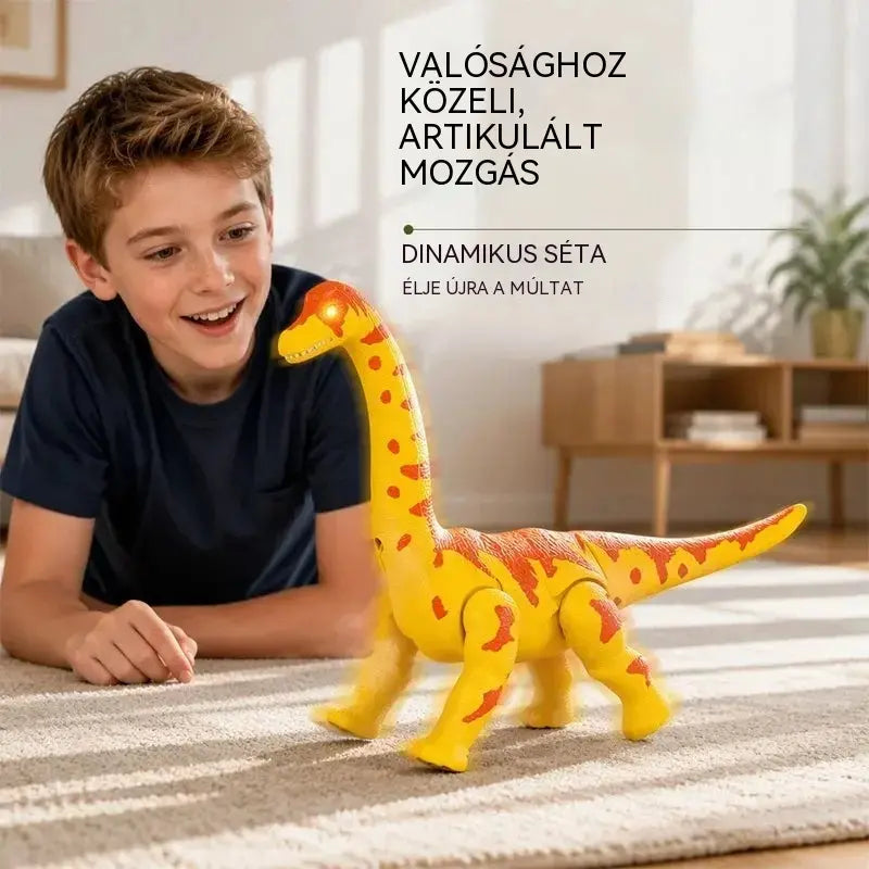 🦕 Elektromos, járó Brachiosaurus: mozgással, hanghatásokkal és LED-es világító szemekkel ellátott dinoszaurusz játék.