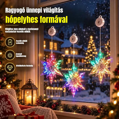 🔥🎁【2 darab 8300 Ft】🎄 Elemes, LED-es karácsonyi ablakvilágítás