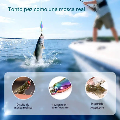 🐟【Vásárolj 3-at, kapsz 3-at ingyen】【6 db】🎣✨ Flitteres légycsali | Távolra dobható és jobban vonzza a halakat