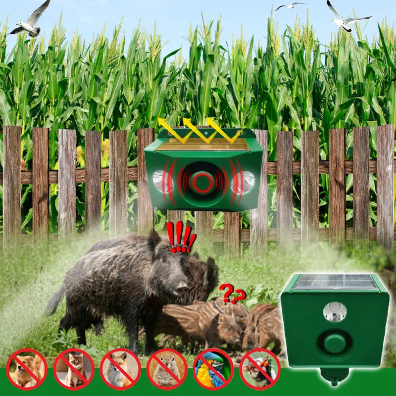 🐅Repelente ultrasónico de animales salvajes alimentado por energía solar