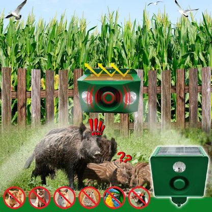 🐅Repelente ultrasónico de animales salvajes alimentado por energía solar