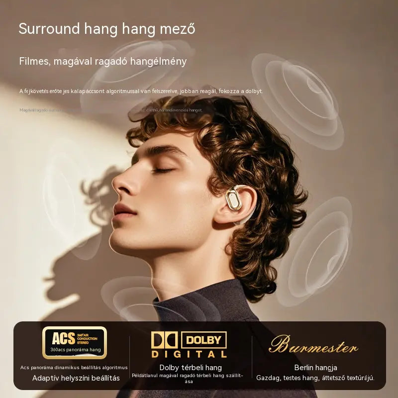 🔋Vezeték nélküli Bluetooth fülhallgató beépített fülhorgos csontvezetés nélkül 🎙️🎧