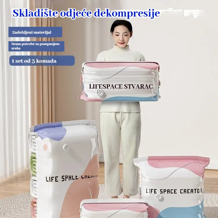 👕📦【5 komada 24€】Kompresijske vrećice za pohranu odjeće, nije potrebno vakuumiranje, ojačani dizajn.