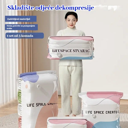 👕📦【5 komada 24€】Kompresijske vrećice za pohranu odjeće, nije potrebno vakuumiranje, ojačani dizajn.