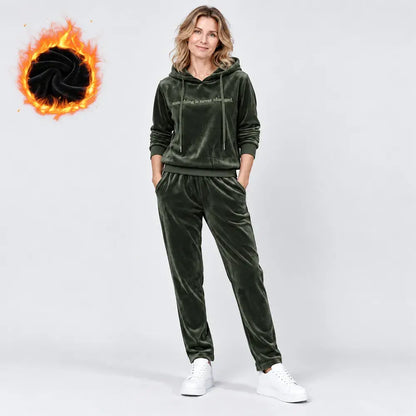 ✨【M-4XL】Női 2 részes sport szett 2026 – Kapucnis cipzáras felső + nadrág, őszi/téli, laza fazon, sportos🥰