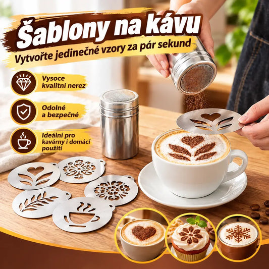 🔥5 kusy 540Kč☕ Šablona na latte art z nerezové oceli 304