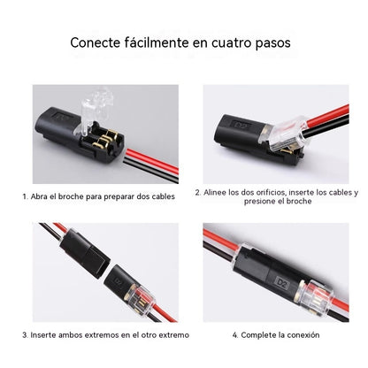 🥳Artículo más vendido de 2026🥳⏰ 【50/100 unidades】Conector de dos cables con hebilla de bloqueo, ¡50% de descuento! Hebilla de bloqueo de seguridad, antideslizante⚡️