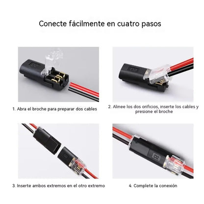 🥳 ¡50% de descuento! ⏰ 【1000 unidades en stock】 Conector de doble cable con hebilla de bloqueo, cierre de seguridad, antideslizante ⚡️