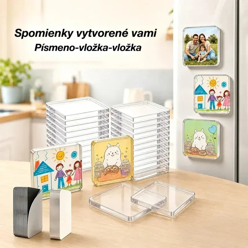 🧲✨ Sada priehľadných magnetov na chladničku pre domácich majstrov | Vytvorte si vlastné spomienky