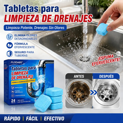 🏠🚿【24 piezas】💨 Pastillas efervescentes para desatascar desagües