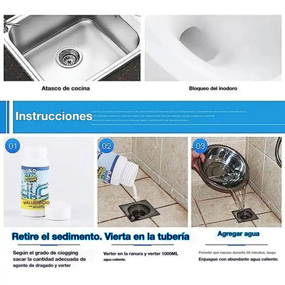 🌊🏠3 artículos 27 euros【Compra 1 y llévate 2 gratis】Potente limpiador de fregaderos y desagües en polvo