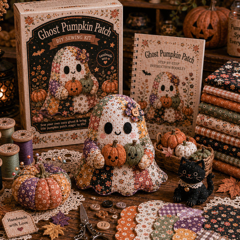 🎁👻Kit de patchwork DIY «Pequeño fantasma acogedor»