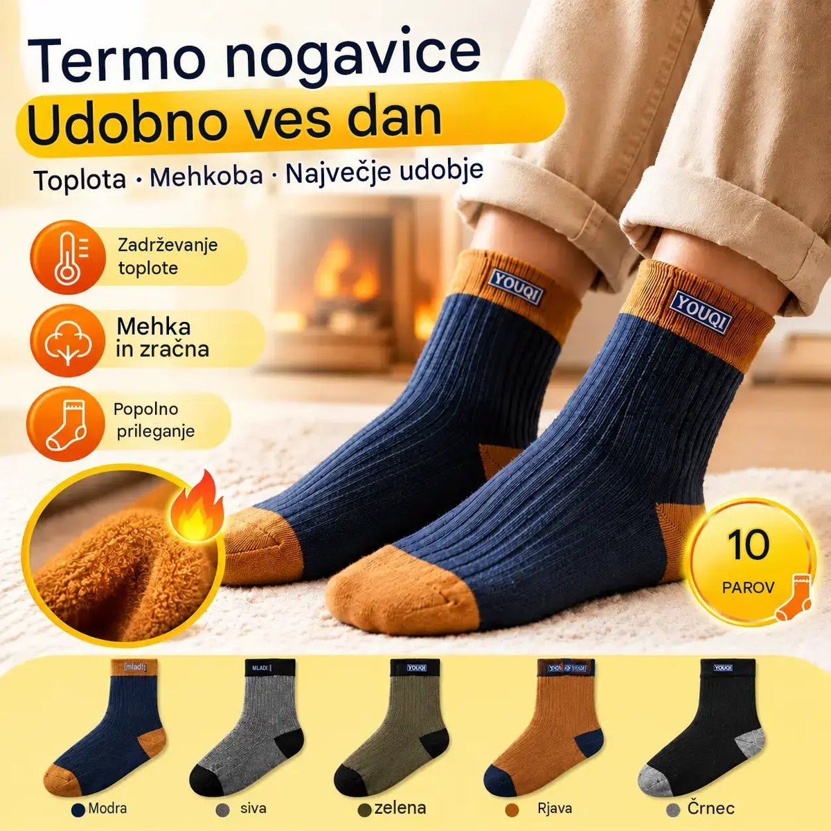 😍🧦【10 parov】2026 nove bombažne dezodorantne nogavice, ki vpijajo pot