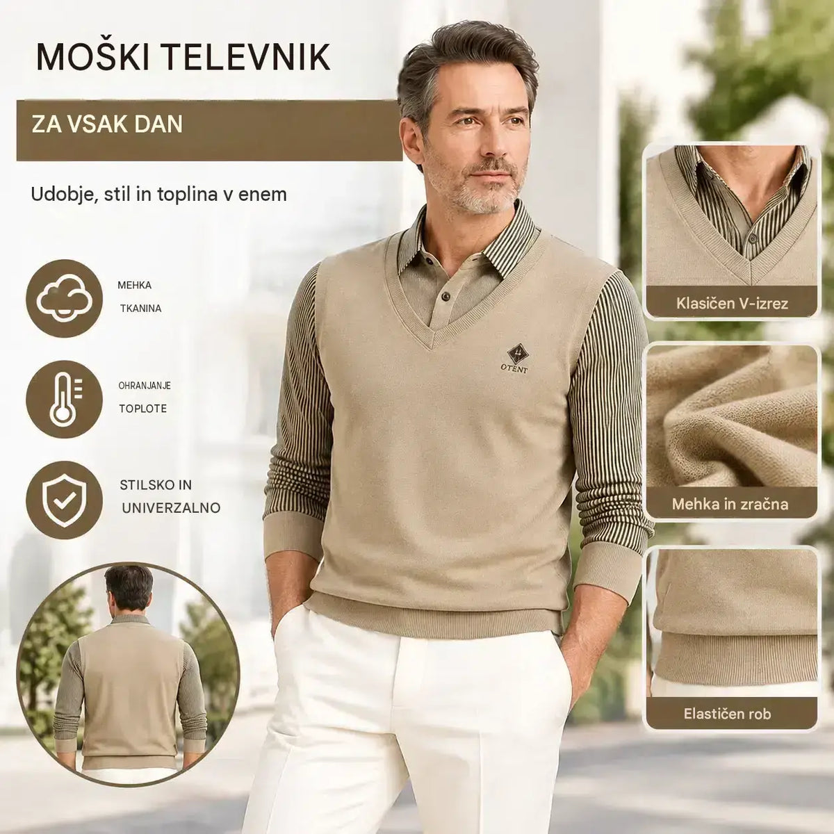 🔥【M-4XL】Moški dvodelni komplet iz visokokakovostnega kašmirja, topel enodelni top