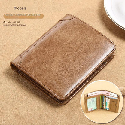 👝✨ Nueva cartera para hombre de piel auténtica con protección antirrobo.