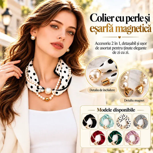 ✨ 2-u-1 biserna ogrlica i magnetski šal! Brzo magnetsko pričvršćivanje · Uklonjivi dizajn · Francuska elegancija i svestran stil! Posebna ponuda 1+1 gratis!