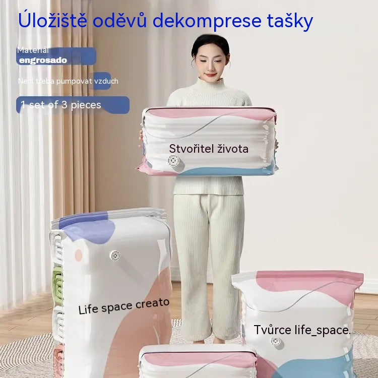👕📦【🔥5 kusů 590 Kč】Kompresní sáčky na uložení oblečení, nevyžadují vysávání, zesílená konstrukce.