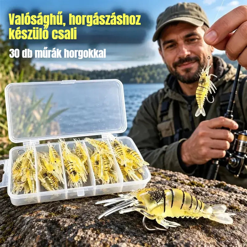 ⏰ Korlátozott ideig tartó féláras ajánlat ✨ Bionikus, puha garnéla műcsali | Rendkívül élethű, természetes mozgással; szakadásálló és tartós; édesvízi és sósvízi horgászathoz egyaránt alkalmas 🎣