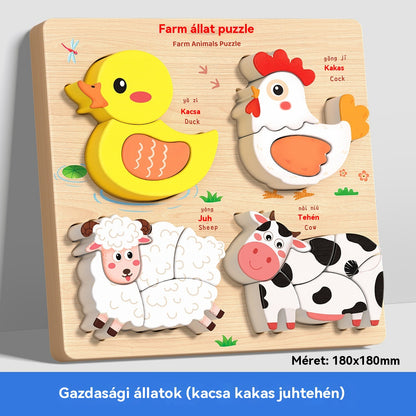 👧🏻🧩Montessori fa 3D-s kirakó, alkalmas kisgyermekkori neveléshez
