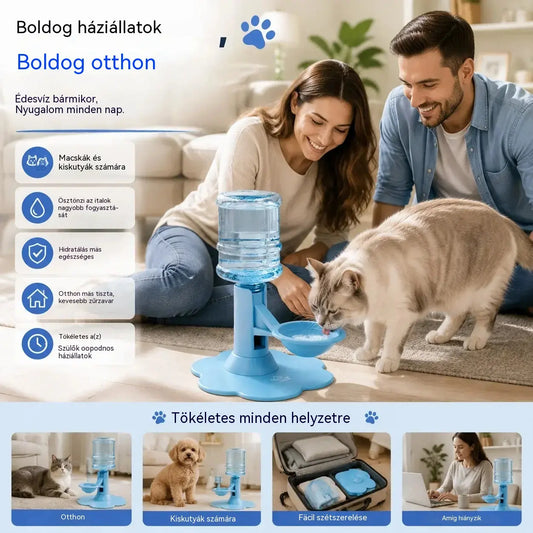 🐾 Automatikus kisállat vízadagoló – Gravitációs önfeltöltő itató kutyáknak és macskáknak