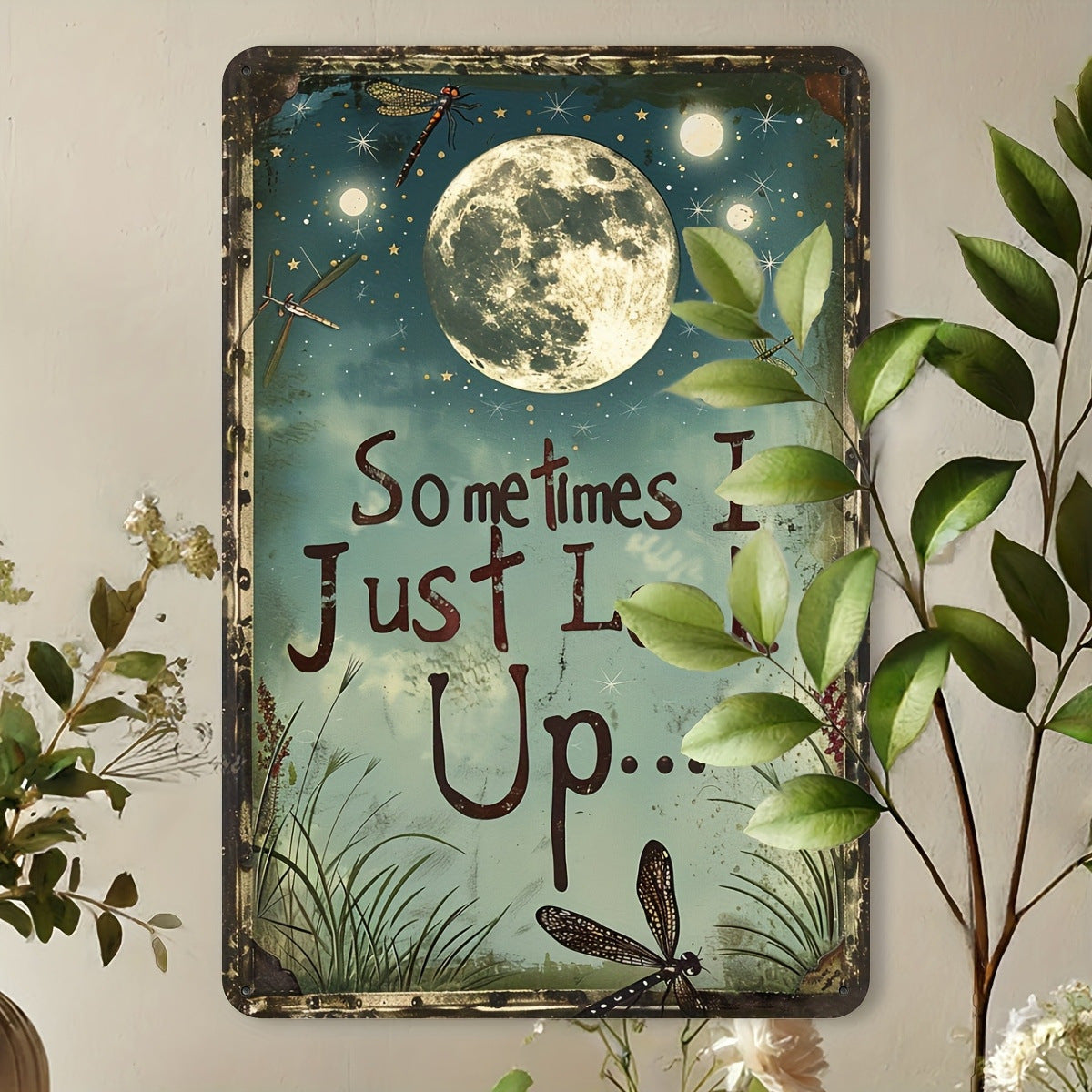 ⏳ 75% off for a limited time only! 💥 Vintage moon and dragonfly wall art