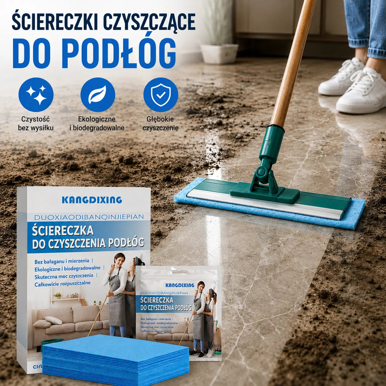 🧹✨ 【4 opakowania – 240 tabletek】Antybakteryjne i dezodorujące wielofunkcyjne tabletki czyszczące | Odpowiednie do podłóg drewnianych, laminatów, płytek i ścian przyczep kempingowych