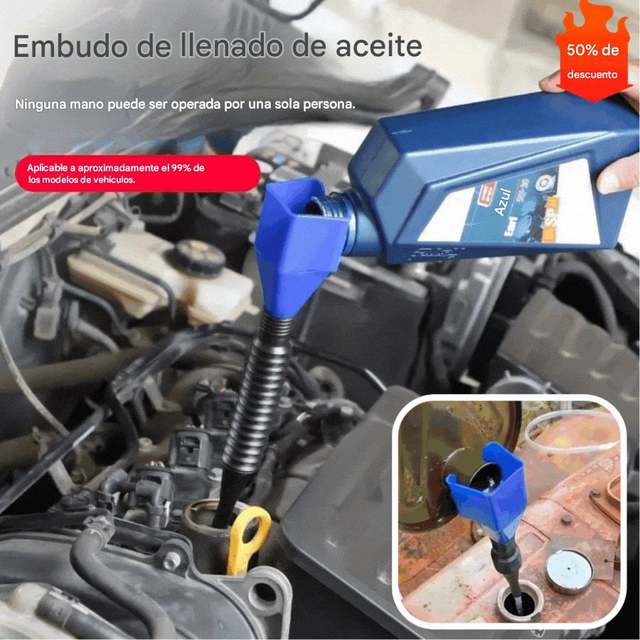 🔥【5 piezas】🚗Herramienta para repostar y verter combustible en el coche, embudo manos libres🔥