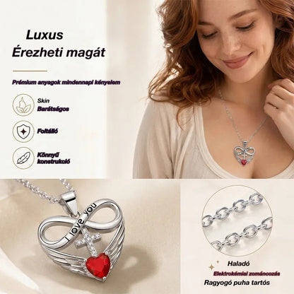 ✨Nyaklánc kereszt medállal, végtelen szívvel és szárnnyal
