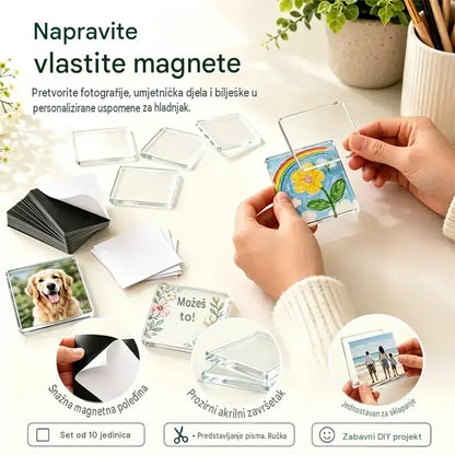 🧲✨ DIY komplet prozirnih magneta za hladnjak | Stvorite vlastite uspomene