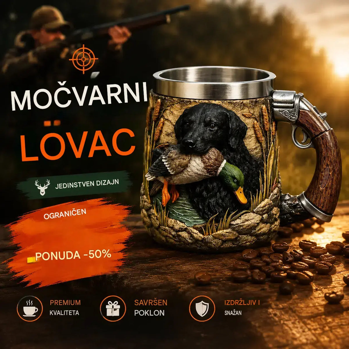 🔥【Popust - 50%】🔫☕Nova šalica za kavu za lovce