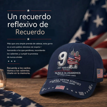 🧢Pamětní baseballová kšiltovka k 25. výročí 11. září: Nikdy nezapomeneme – Vlastenecká pamětní kšiltovka (unisex) 🧢