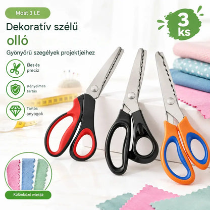 ✂️Professzionális, fogazott élű olló varráshoz, kézműves munkákhoz és mindennapi barkácsprojektekhez