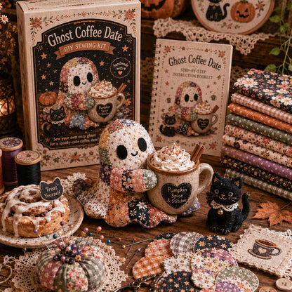 🎁👻Kit de patchwork DIY «Pequeño fantasma acogedor»