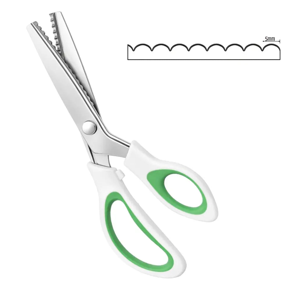 👗✂️ Tijeras de sastre con borde decorativo – Profesionales en corte zigzag y ondulado | Perfectas para telas, patchwork y proyectos DIY