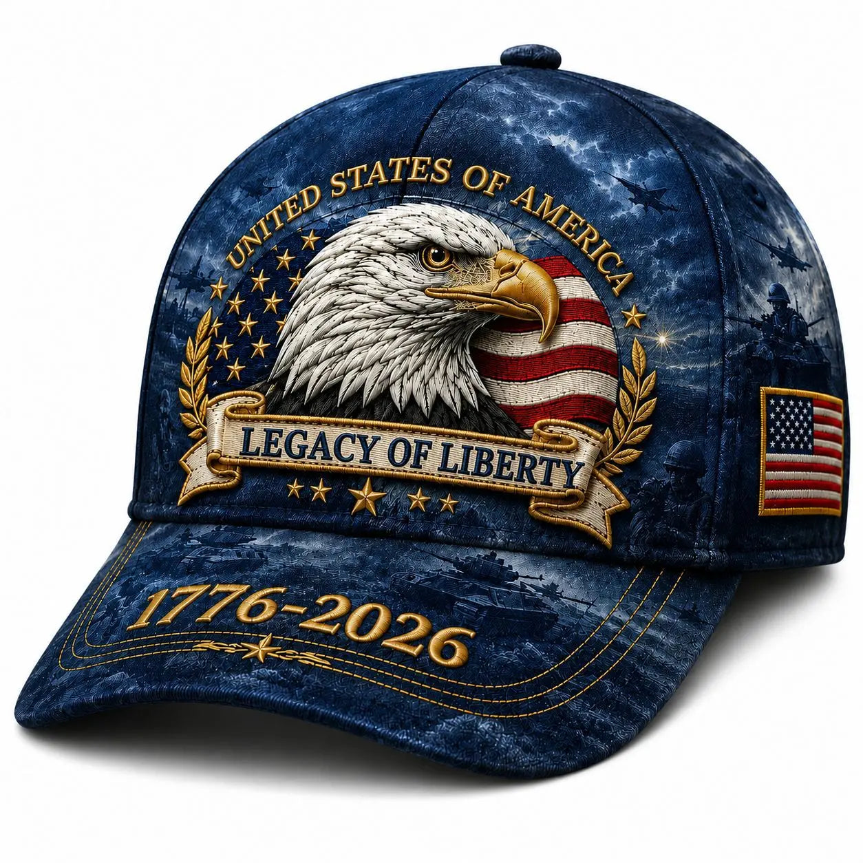 🛡️🧢Gorra de béisbol Freedom Eagle del 250 aniversario | Gorra de béisbol retro patriótica bordada –