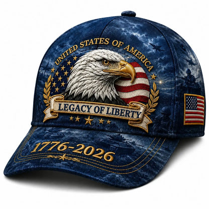 🛡️🧢Gorra de béisbol Freedom Eagle del 250 aniversario | Gorra de béisbol retro patriótica bordada –