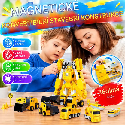 🤖 [16dílná sada] Magnetické stavební kostky s možností proměny – vzdělávací hračka