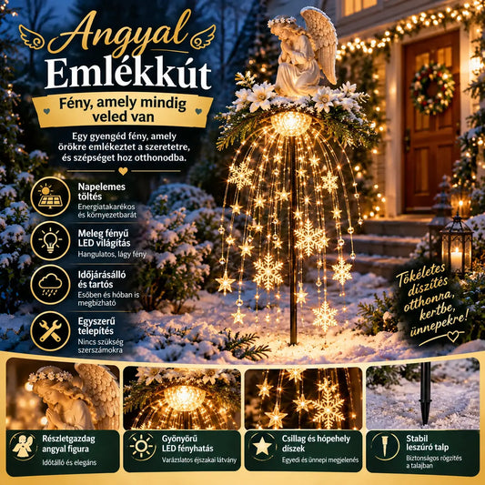 🎄Földbe szúrható világító kerti dekoráció - karácsonyi angyal, bíboros és medve