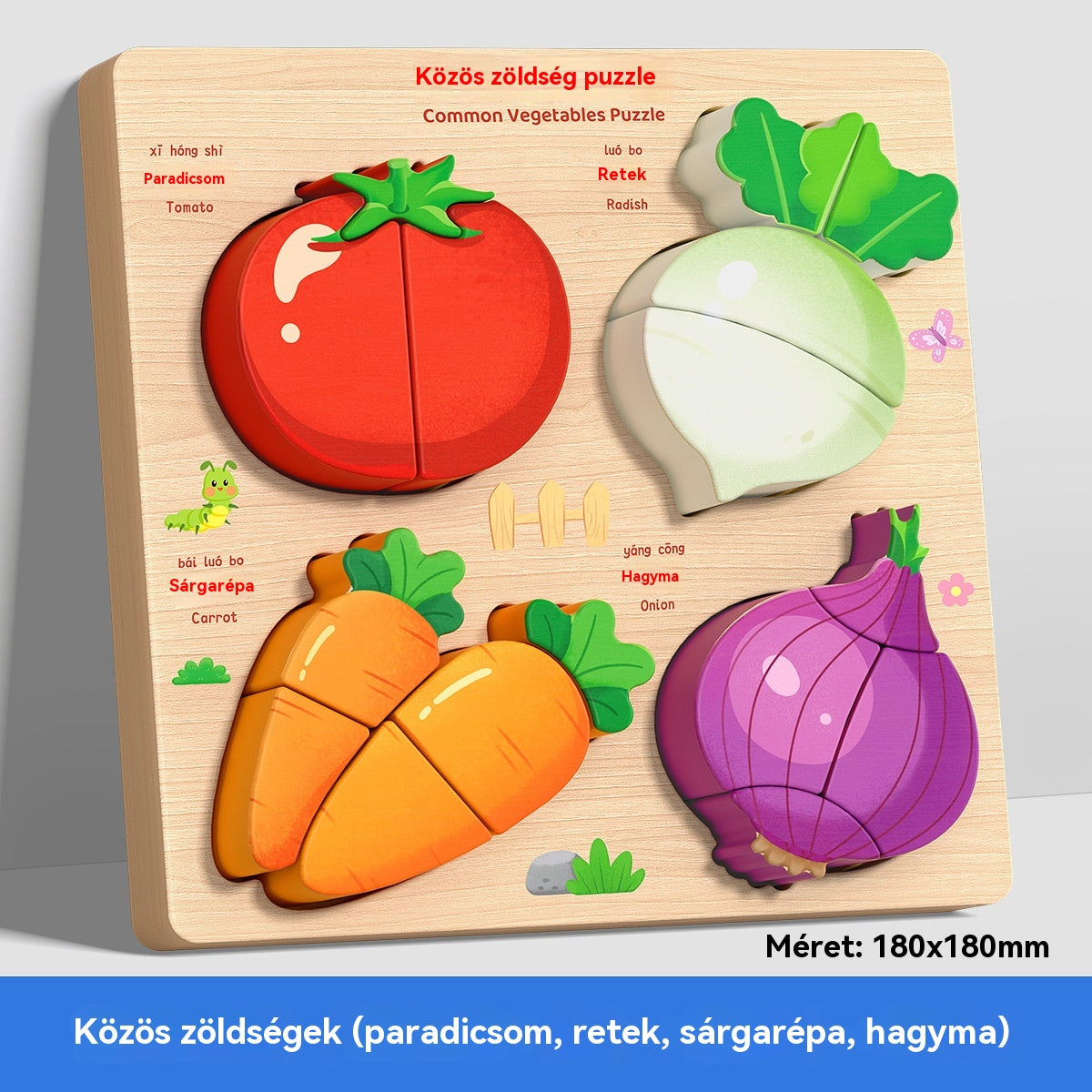 👧🏻🧩Montessori fa 3D-s kirakó, alkalmas kisgyermekkori neveléshez