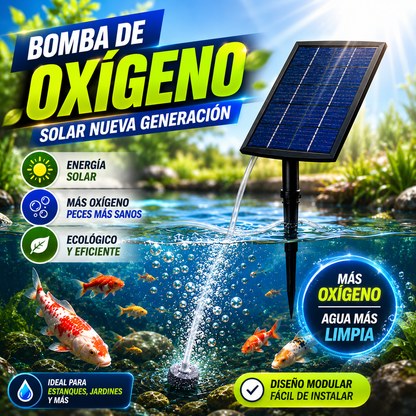 🐟💦 Nuevo tipo de bomba aireadora solar adecuada para estanques de peces y jardines, diseño modular, con base de enchufe exterior.