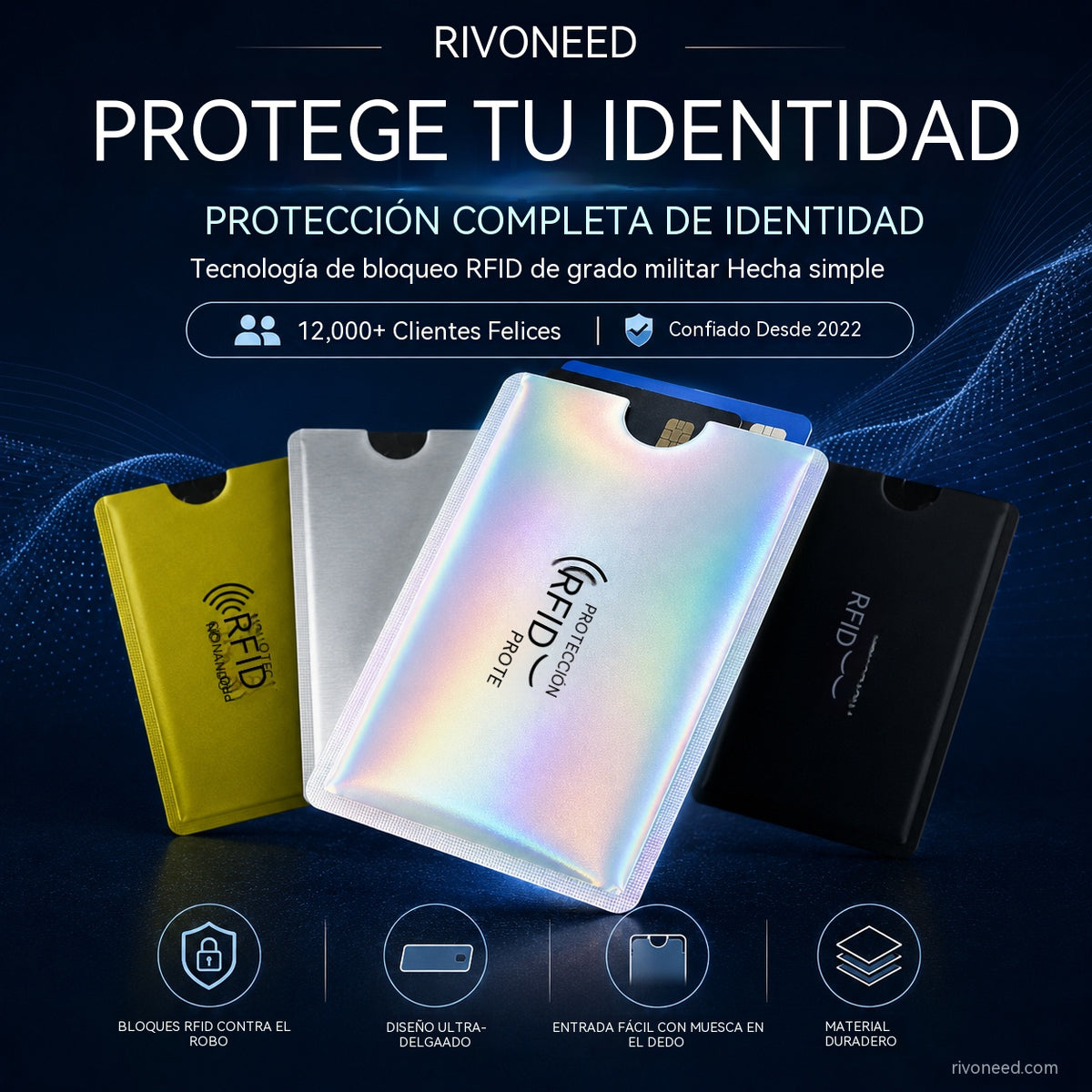 🔥【Compra 50, llévate 50 gratis】🔒💳Fundas con bloqueo RFID para tarjetas de crédito