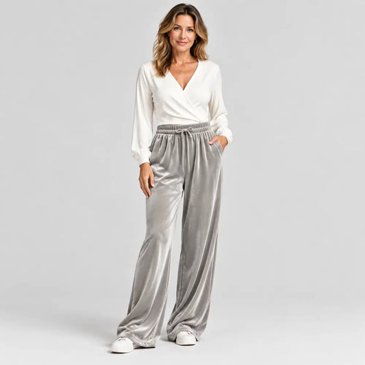 👖【XS-3XL/6 szín】Új 2026-os őszi/téli egyszínű, széles szárú, lezser nadrág, magas derekú kordbársony anyagból